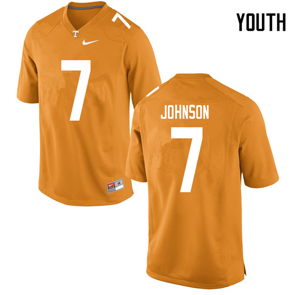 Youth #7 Brandon Johnson Tennessee Volunteers College Football Jerseys Sale-Orange - Click Image to Close